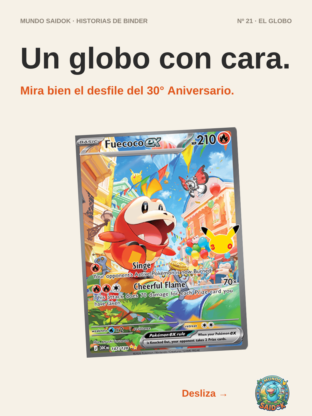 Portada Binder Storytelling Nº22 El Globo: cartas Fuecoco ex e Igglybuff