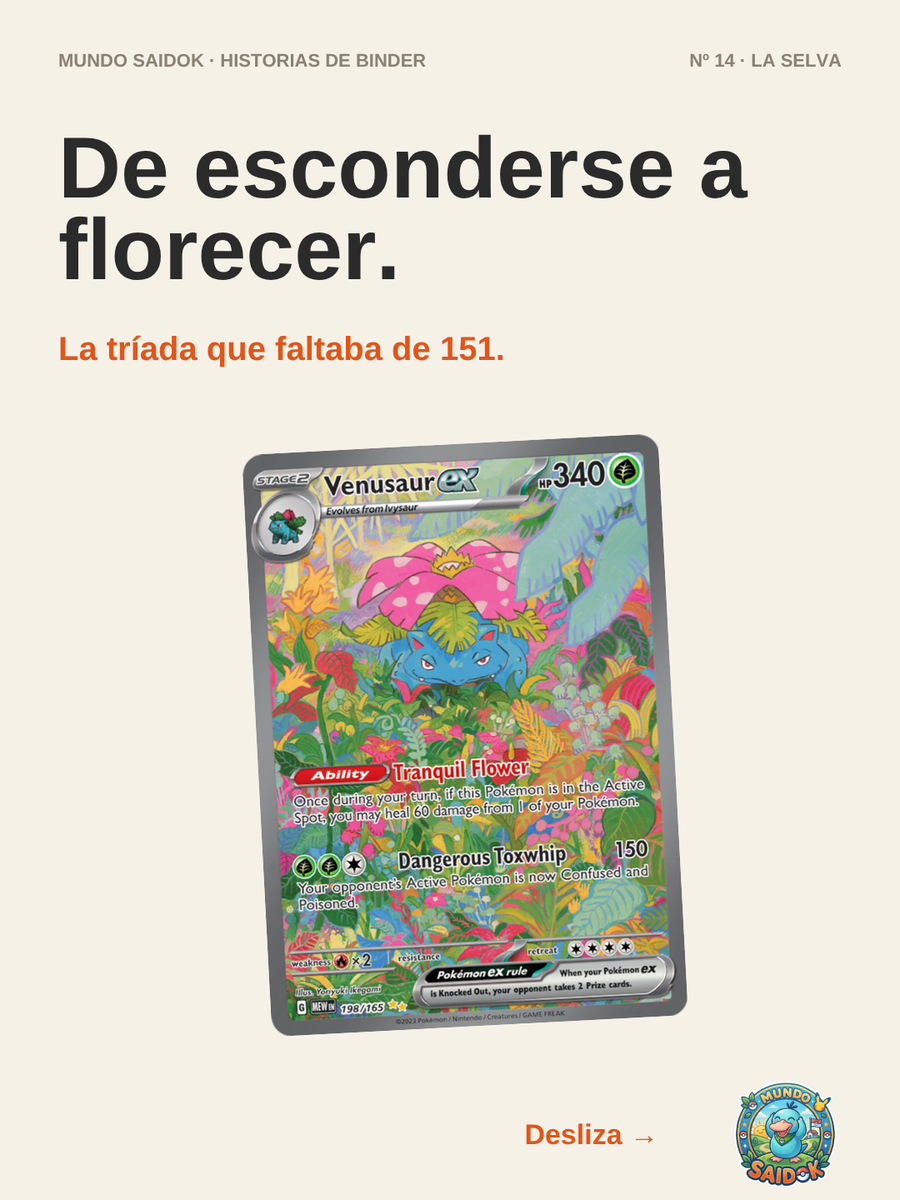 La Selva: la historia de Bulbasaur, Ivysaur y Venusaur en Pokémon 151