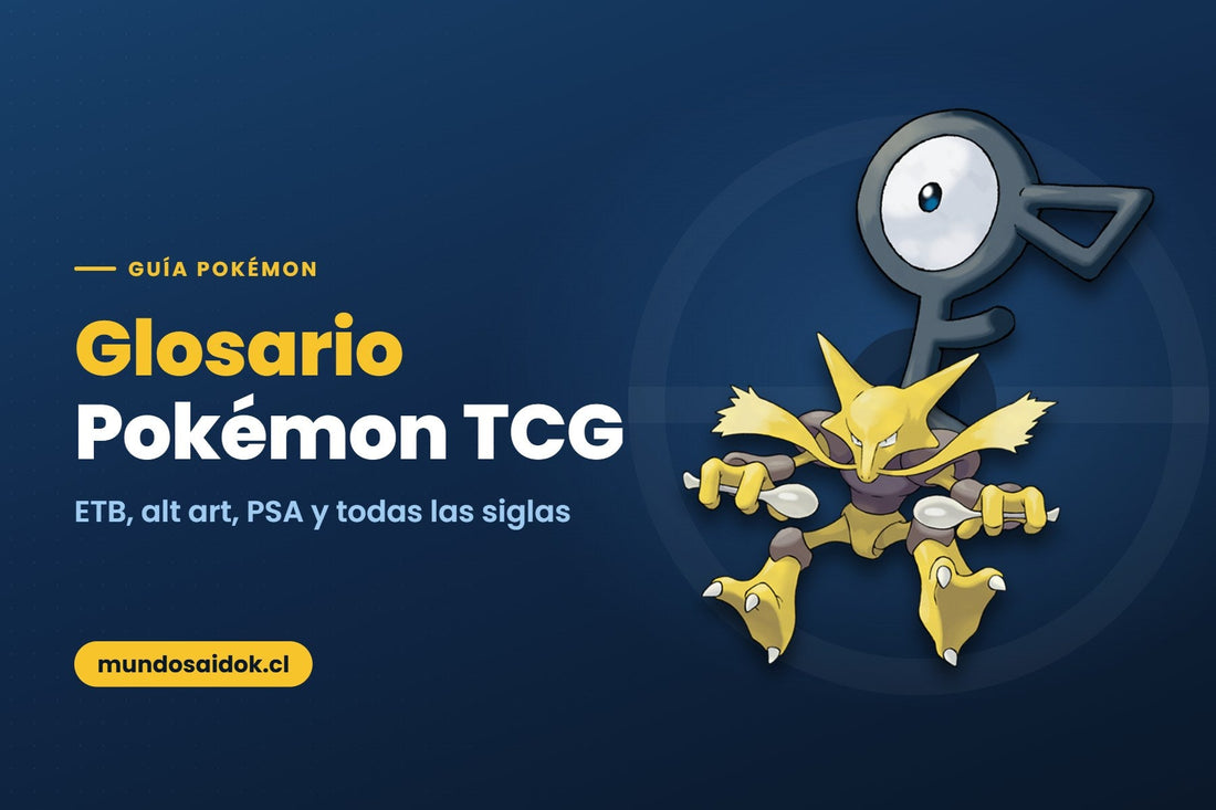 Portada de la guía: Glosario Pokémon TCG — ETB, alt art, PSA y todas las siglas | Mundo Saidok