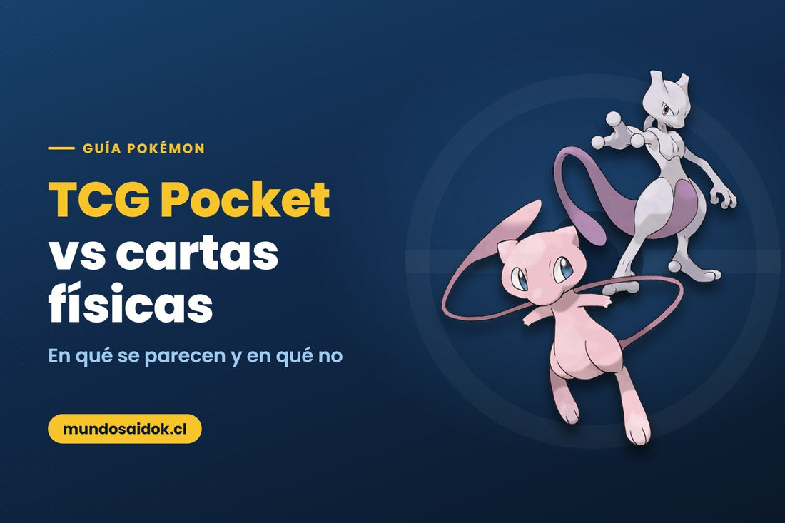 Portada de la guía: TCG Pocket vs cartas físicas — En qué se parecen y en qué no | Mundo Saidok