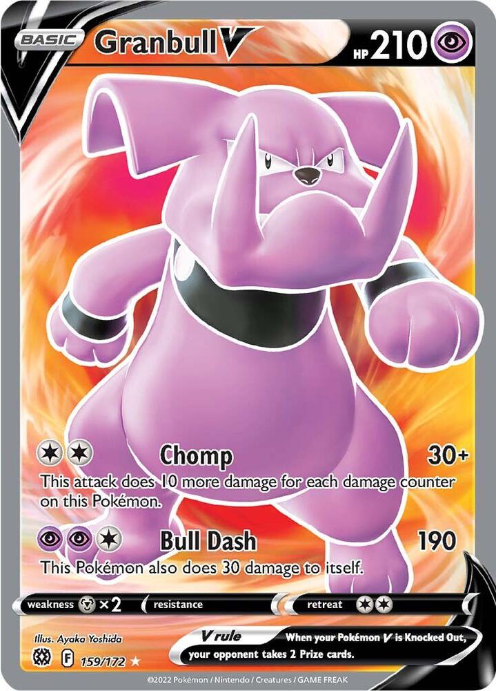 Carta Pokémon Granbull V (Full Art) 159/172