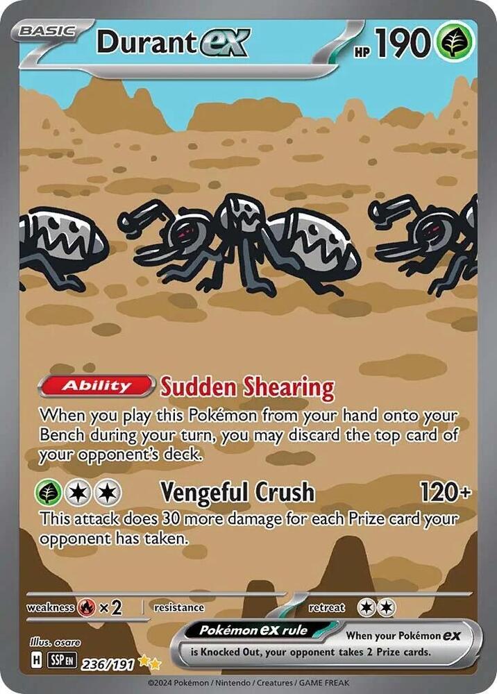 Carta Pokémon Durant ex - 236/191 236/191