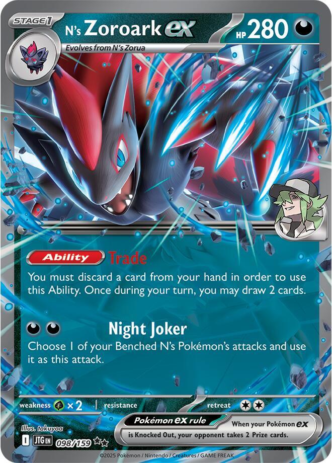 Carta Pokémon N's Zoroark ex - 098/159 098/159