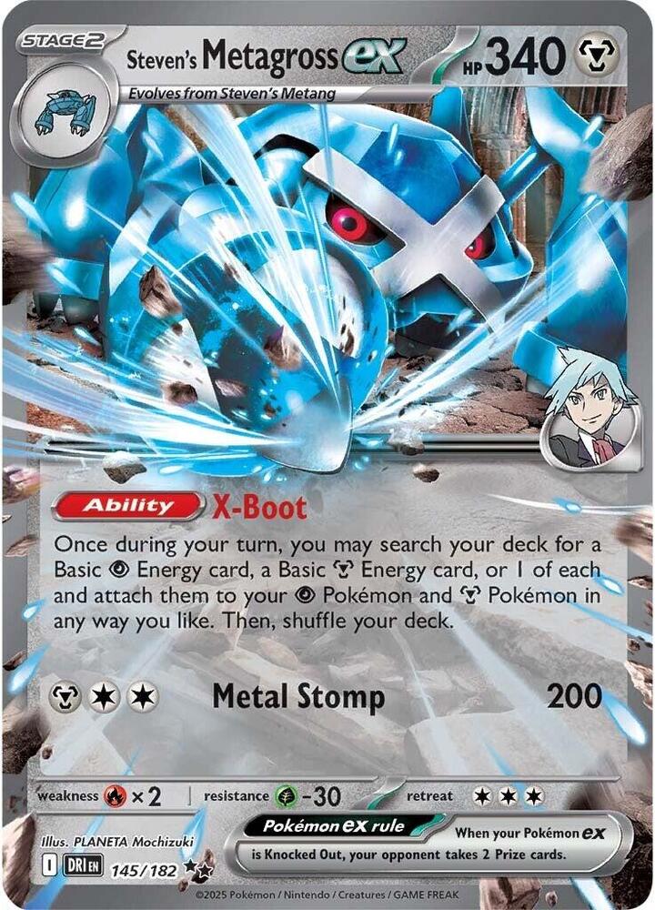 Carta Pokémon Steven's Metagross ex 145/182