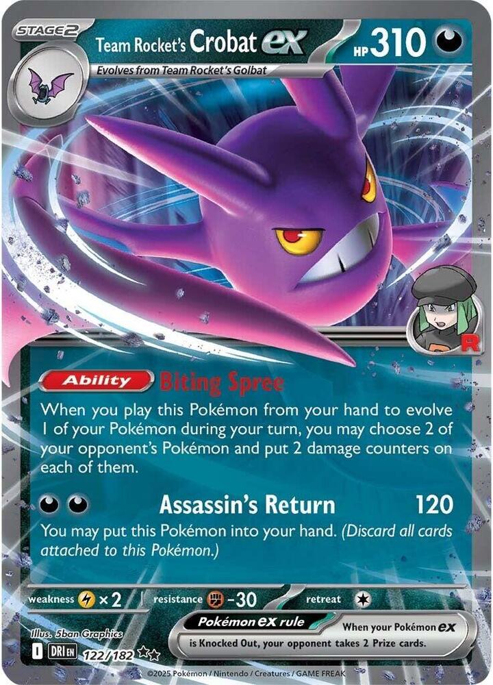 Carta Pokémon Team Rocket's Crobat ex - 122/182 122/182