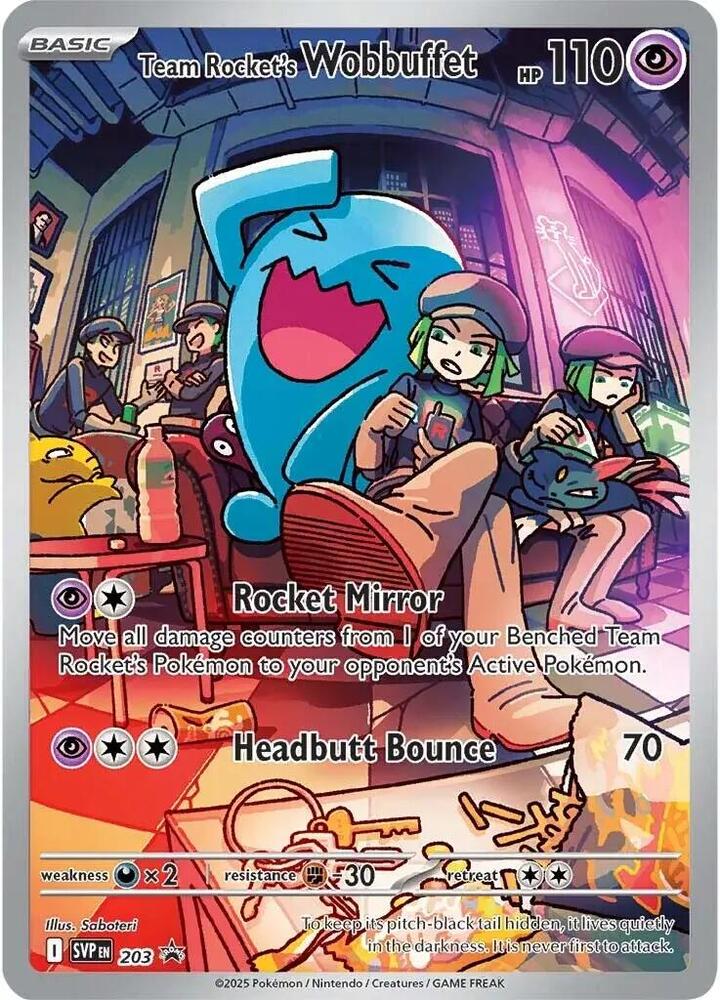 Carta Pokémon Team Rocket's Wobbuffet 203