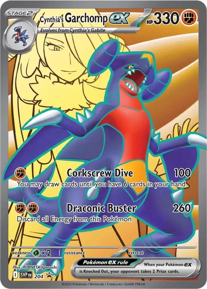 Carta Pokémon Cynthia's Garchomp ex 204