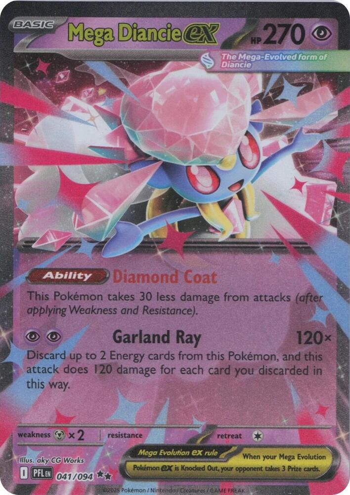 Carta Pokémon Mega Diancie ex 041/094