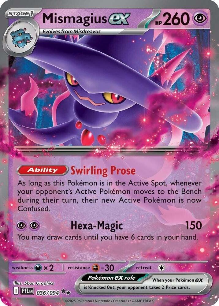 Carta Pokémon Mismagius ex - 036/094 036/094