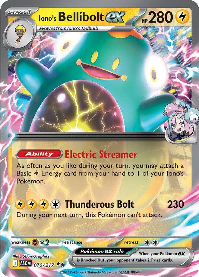 Carta Pokémon Iono's Bellibolt ex - 070/217 070/217