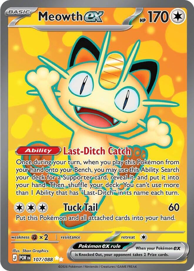 Carta Pokémon Meowth ex - 107/088 107/088