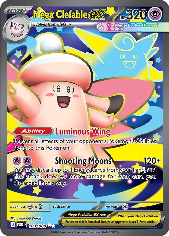 Carta Pokémon Mega Clefable ex - 103/088 103/088