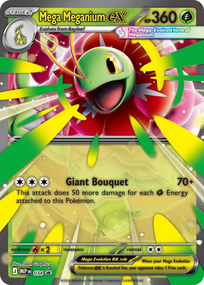 Carta Pokémon Mega Meganium ex - 034 034