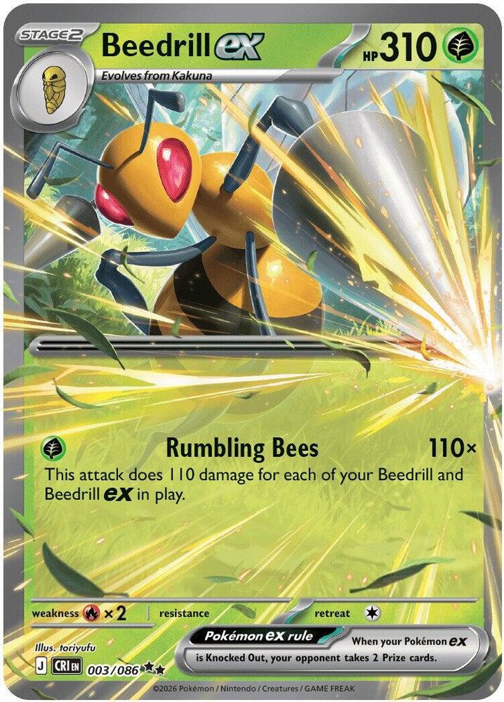 Carta Pokémon Beedrill ex - 003/086 003/086