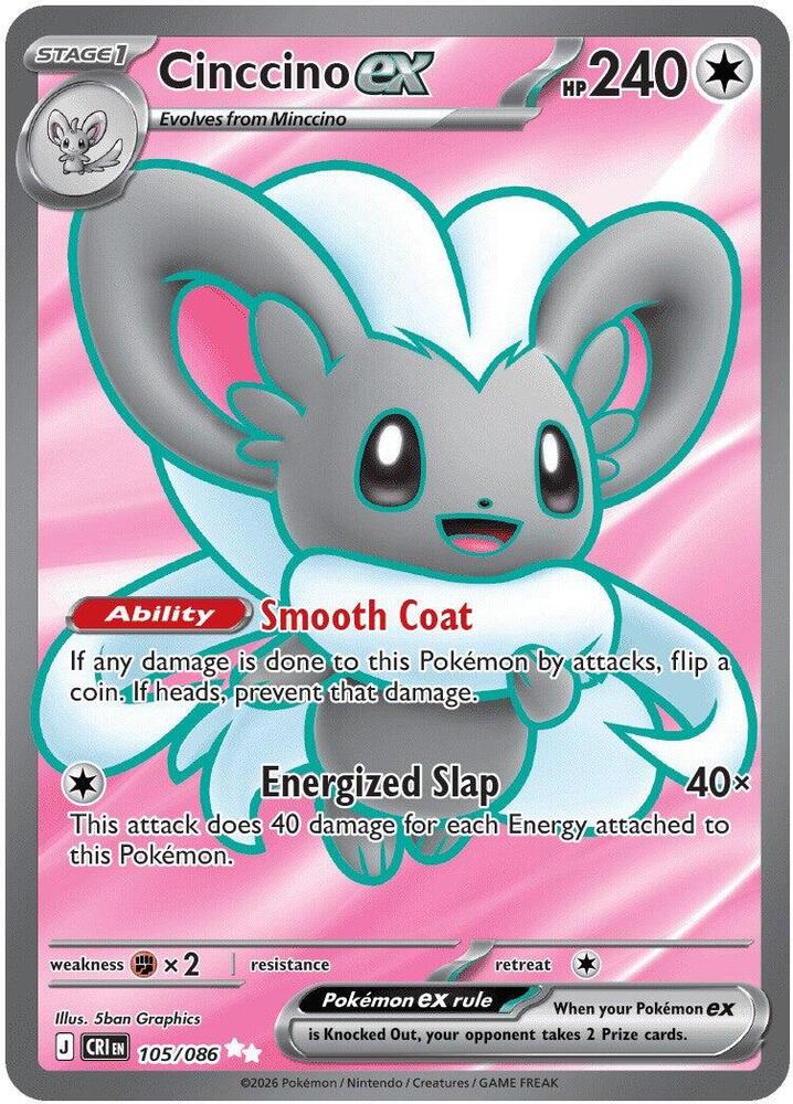 Carta Pokémon Cinccino ex - 105/086 105/086