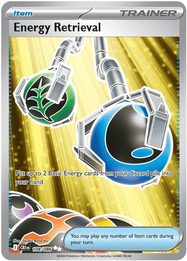Carta Pokémon Energy Retrieval 108/086
