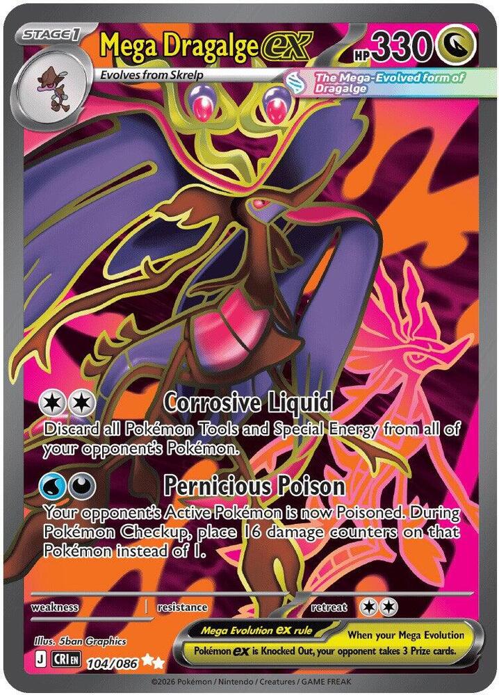 Carta Pokémon Mega Dragalge ex - 104/086 104/086
