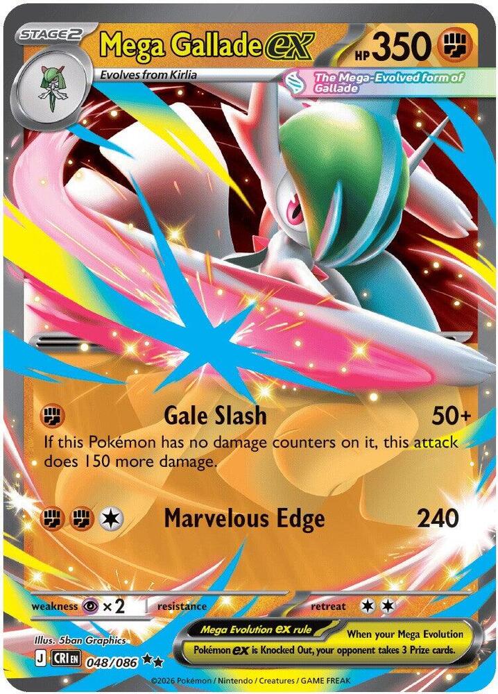 Carta Pokémon Mega Gallade ex 048/086