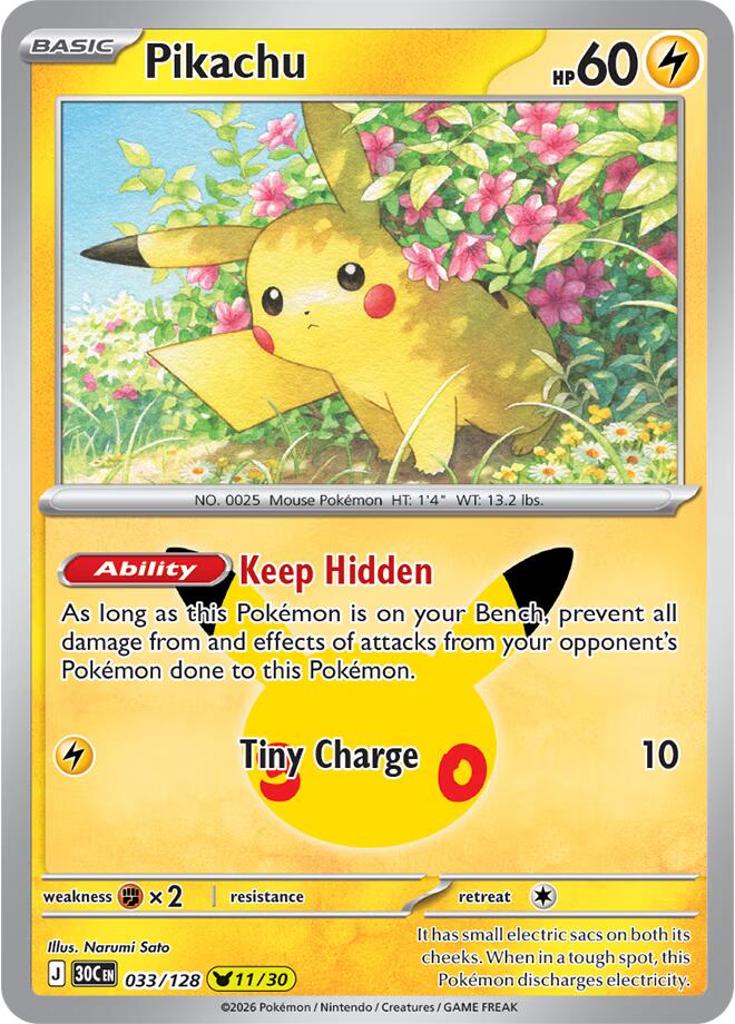 Carta Pokémon Pikachu - 033/128 033/128