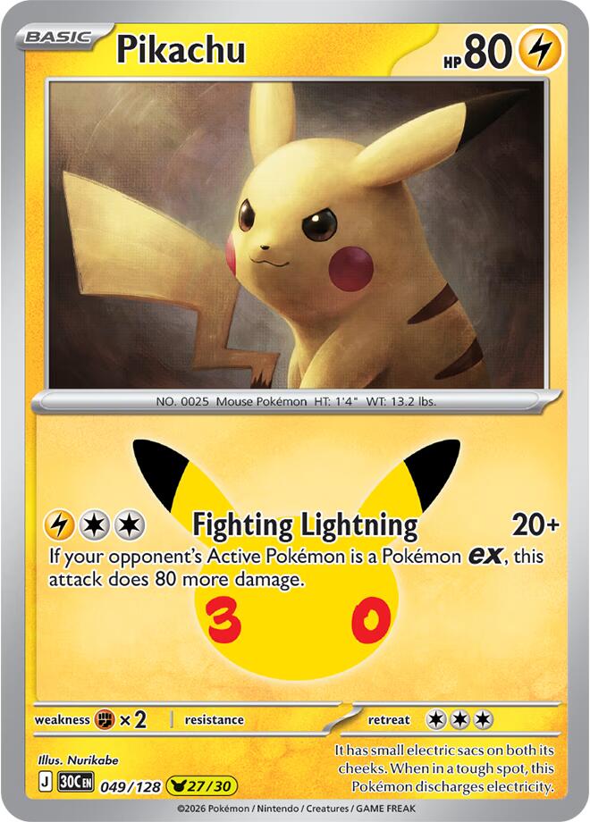 Carta Pokémon Pikachu - 049/128 049/128