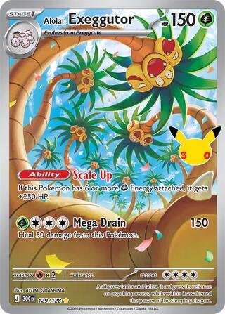 Carta Pokémon Alolan Exeggutor - 129/128 129/128