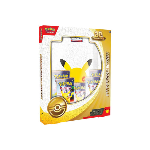 Contenido de la Binder Collection 30 Aniversario Pokémon TCG: carpeta de 9 bolsillos y 5 sobres - Mundo Saidok Chile