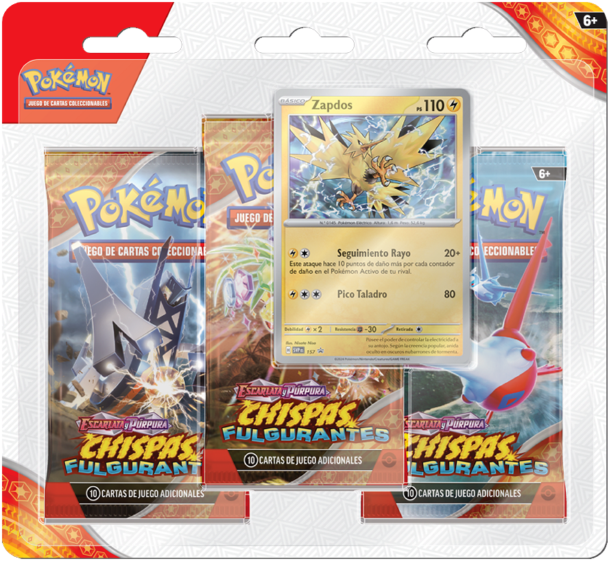 POKEMON TCG: SCARLET & VIOLET—ZAPDOS SURGING SPARKS 3-PACK BLISTER