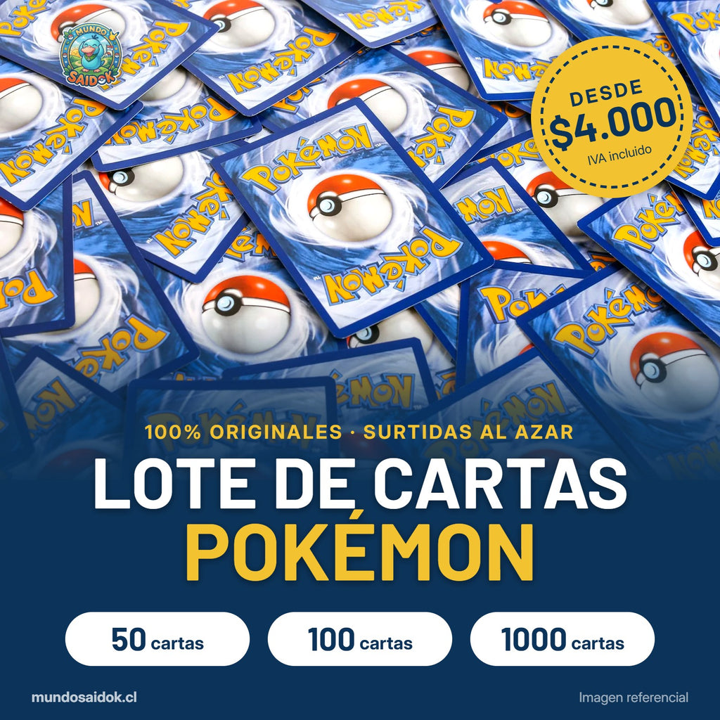 Lote de cartas Pokémon originales surtidas de 50, 100 o 1000 cartas desde $4.000 - Mundo Saidok Chile
