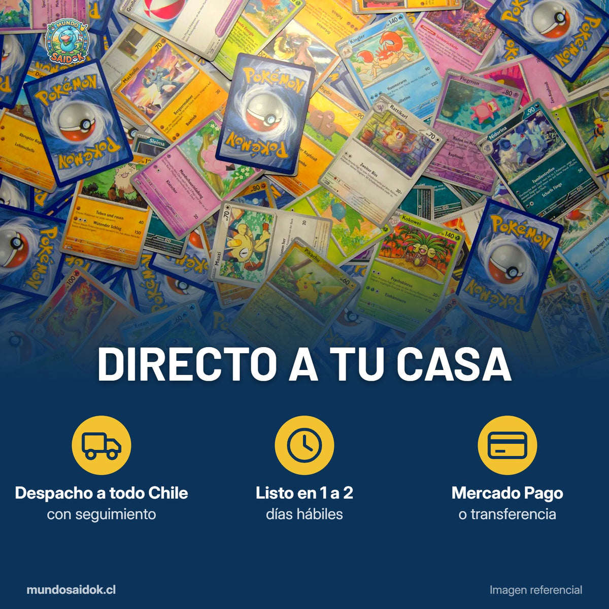 Lote de cartas Pokémon con despacho a todo Chile por Blue Express y pago con Mercado Pago - Mundo Saidok Chile
