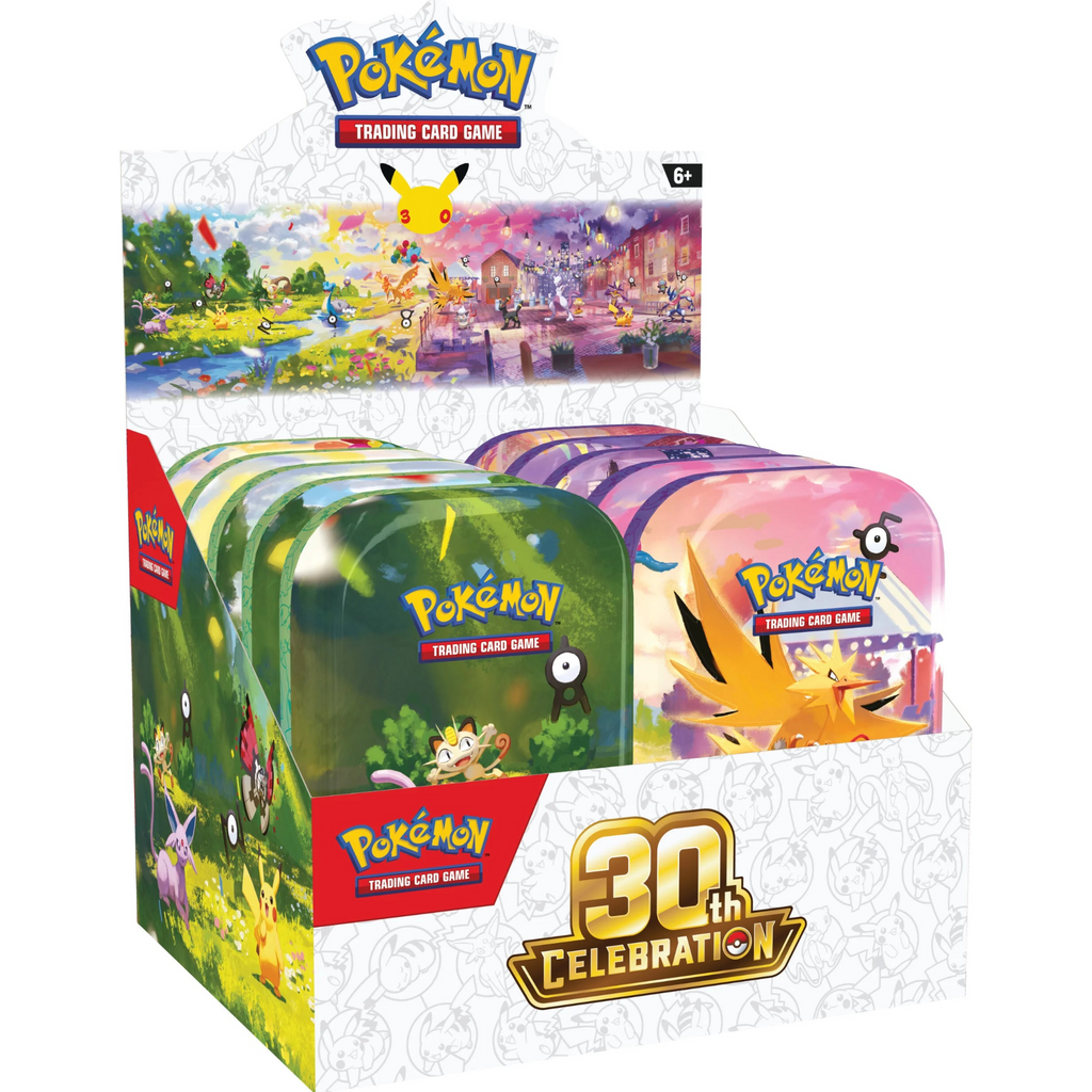 Set completo de 10 mini tins Pokémon TCG 30th Celebration, edición 30 aniversario - Mundo Saidok Chile